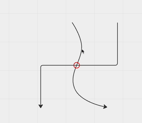 Animation of intersection point detector for curve lines