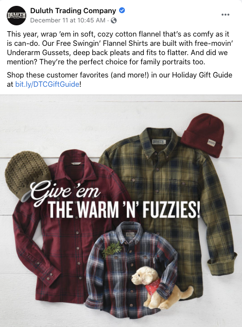 Duluth Trading Company ad that focuses on family.