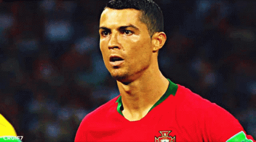 An athlete, Christiano Ronaldo, breathing out | Photo source: CRGIF7 on tenor.com