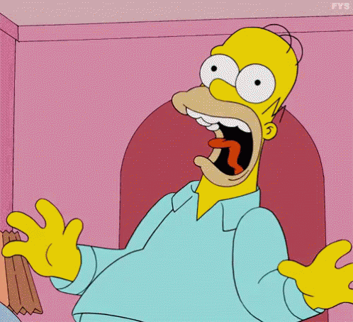 Animación de Homero Simpson gritando
