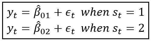 The mean model influenced by a 2-state hidden Markov process