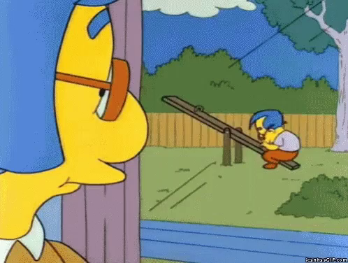 Milhouse on the Seesaw (The Simpsons) — Matt Groening