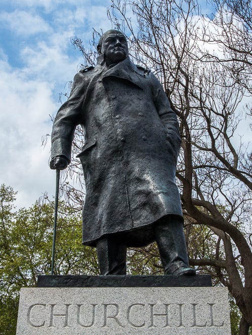 Statue of Winston Churchill in Westminster Square, London