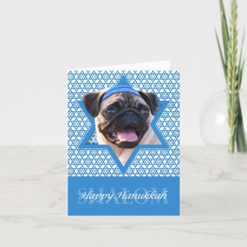 Hanukkah Star of David - Pug Holiday Card