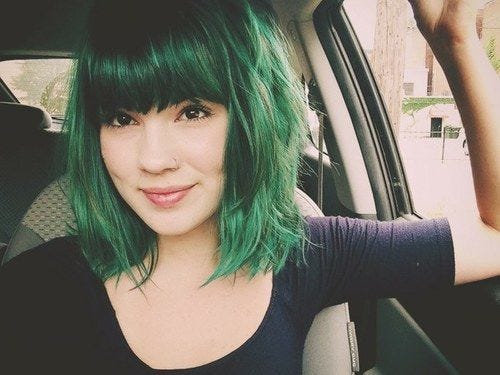 Awesome Green Hairstyles Synthetic Lace Wigs Medium
