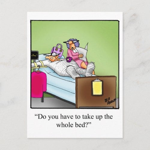 Funny Get Well For Husband Postcard