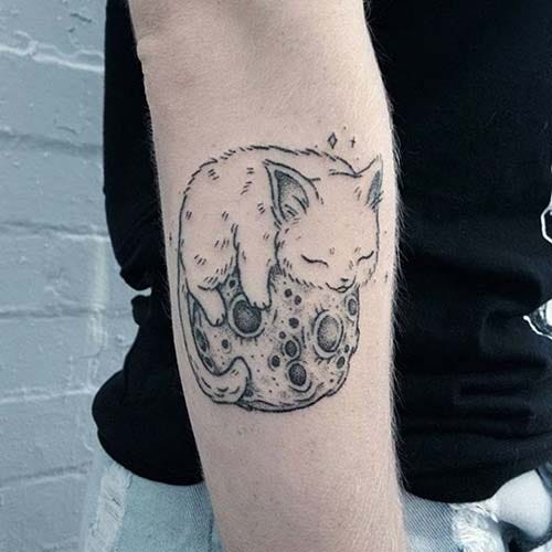 moon cute cat tattoos moon and cute cat tattoos