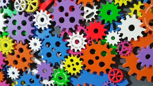 colorful cogs background