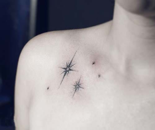 collarbone star tattoo collarbone star tattoo