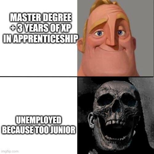AI automates foundational tasks, and we risk creating a hollowed-out workforce where juniors lose credibility by skipping the basics and employers sidestep entry-level talent, eventually starving the industry of the future seniors needed to lead it. (image source: reddit)