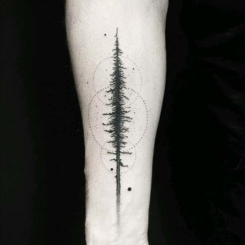 long tree tattoo