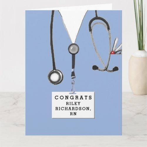 personalized rn nurse graduation card