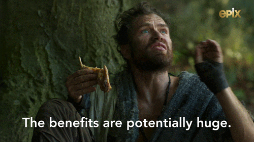 Man showing the benefits are huge
