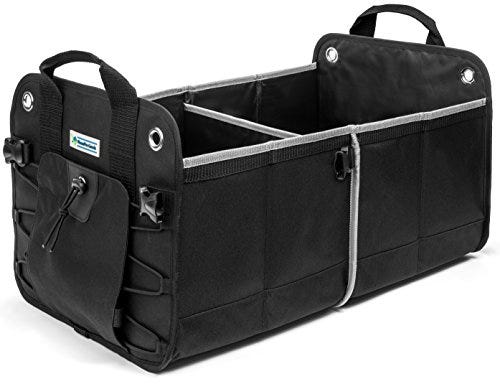 HomePro Goods Heavy Duty Car Trunk Organizer By, Sturdy Storage for Travel, Groceries and Gear, Black