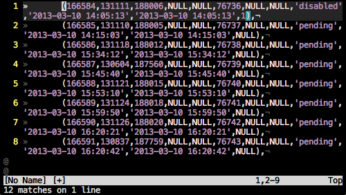 Counting with Vim