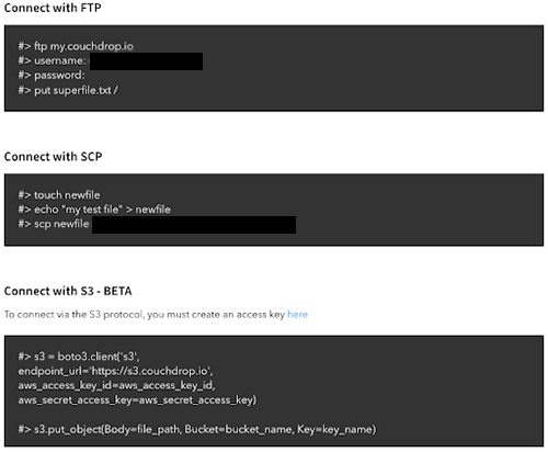 FTP, SCP, and S3 protocols in Couchdrop to connect with along with SFTP to SharePoint.