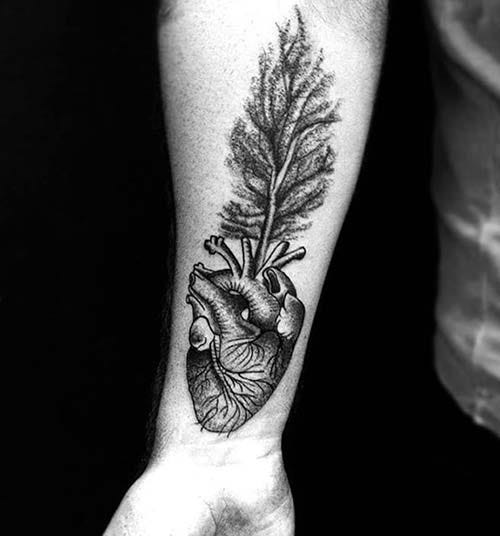 heart and tree tattoo