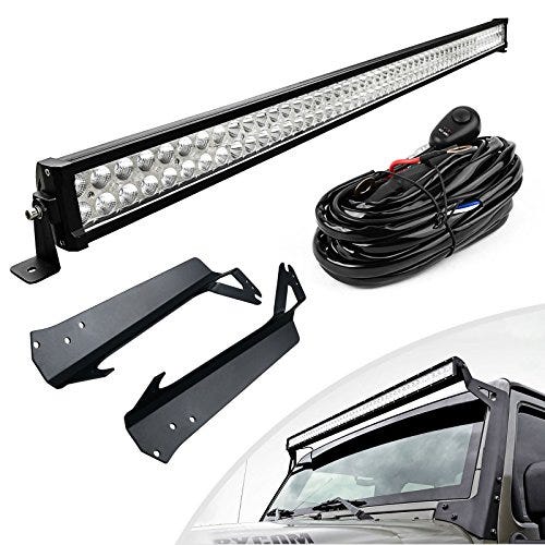 LED Light Bar YITAMOTOR 52 Inch Light Bars with Mounting Brackets for Jeep Wrangler TJ with Wiring Harness, Waterproof Offroad Lights for Jeep 3 Year Warranty