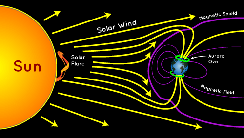 An image of auroral ovals during an aurora