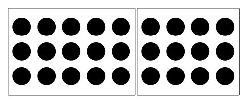 2 groups of circles in a rectangular frame.