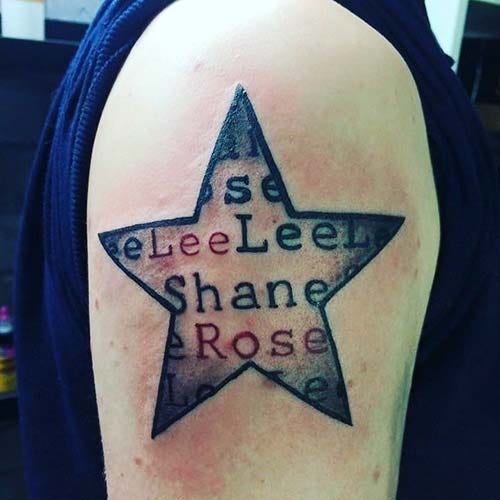 star tattoo with name star tattoo with name