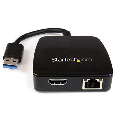 StarTech.com Travel Adapter for Laptops - HDMI and Gigabit Ethernet - USB 3.0 - Portable Universal Laptop Mini Docking Station