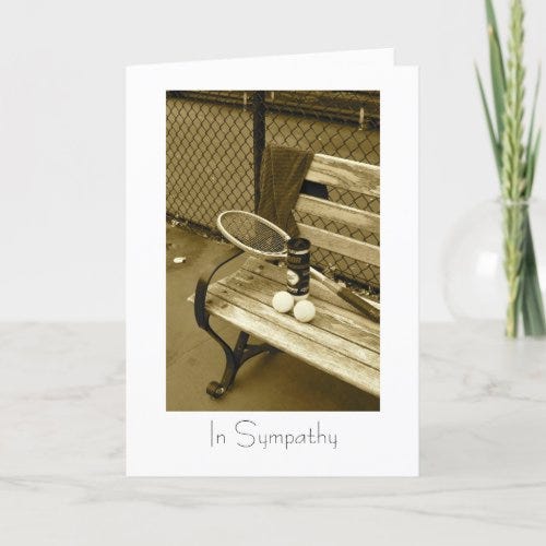 Tennis for sympathy card