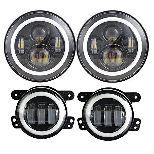 Dot Approved 7inch LED Headlights with White DRL/Amber Turn Signal ...