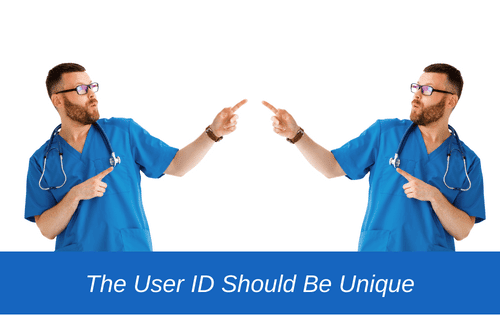 Unique User ID male in scrubs with mirror image