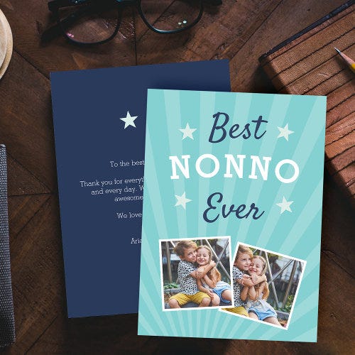 Best Nonno Ever | Father's Day Flat Photo Card