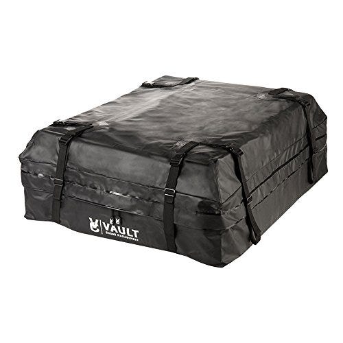 Roof Rack Cargo Carrier Storage Roof Bag by Vault Cargo – On top of Car Bag - Straps to Crossbars or a Roof Basket - Waterproof Carrier Bag Has 15 Cubic Feet of Capacity – Fit for the Outdoor Elements