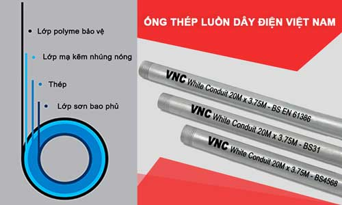 CẤU TẠO ỐNG THÉP LUỒN DÂY ĐIỆN VNC