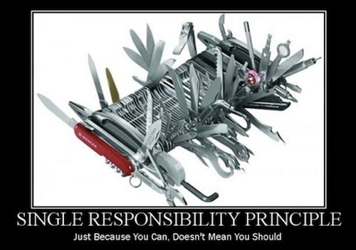 swiss army knife to illustrate Single Responsibility Principle for writing clean code