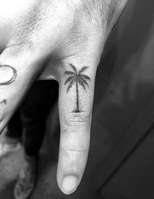 small palm tree tattoo