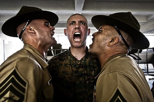 Drill Instructors screaming