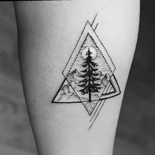 geometric tree tattoo geometric tree tattoo 2