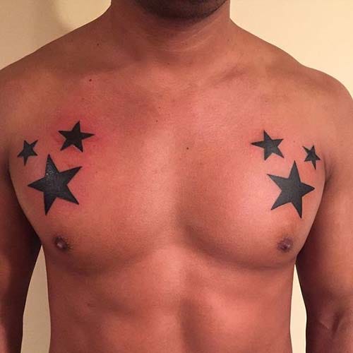 man chest star tattoo man chest star tattoo