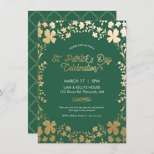 St. Patrick's Day Party Invite - Custom Card