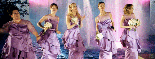 Bridesmaids scene: The bridesmaids dancing together
