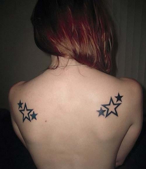 star tattoo at the back