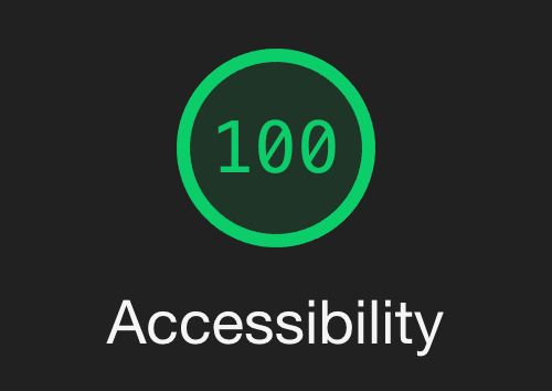 Lighthouse Accessibility score of 100.