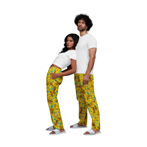 Wild tiger printed pajamas for Men & Women with Side pockets