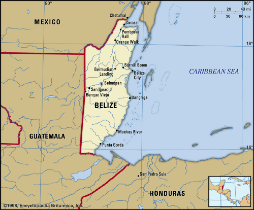 Belize — Guatemala Karte