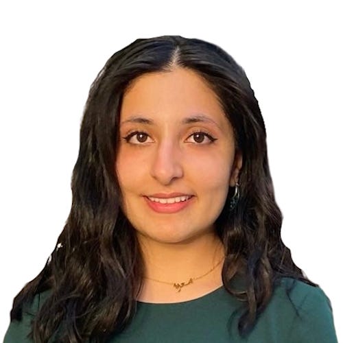 Young lady with almond eyes, soft waves, and subtle makeup. Smiling with natural sun shining and wearing an emerald green top.