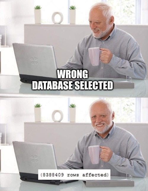 A man is messing up with the database.