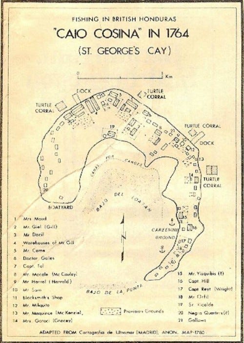 Karte von St. George’s Caye, Belize