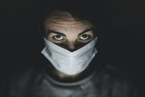 A man forced to wear a mask due to the novel corona virus