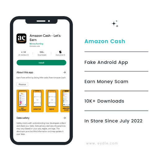 Amazon Cash fake app in Play Store