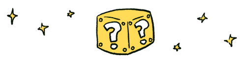 Drawing of a box with question marks