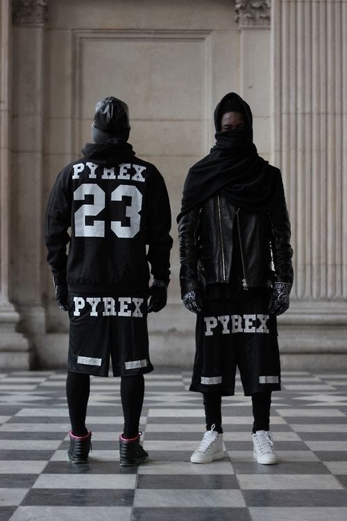 Pyrex Vision shorts and hoodie